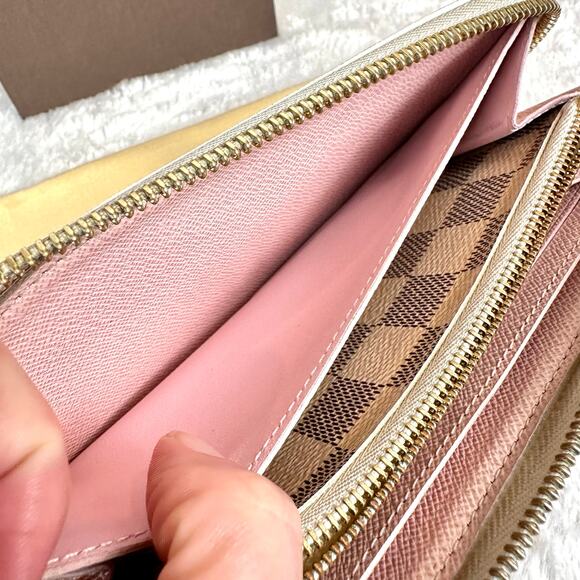 Louis Vuitton Damier Azur Clemence Long Wallet pink leather NICE EUC - Picture 13 of 16